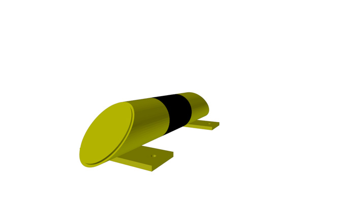 Produkt Impact barrier N 400 – compact steel bumper for warehouse use