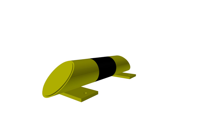 Produkt Impact barrier N 400 – compact steel bumper for warehouse use