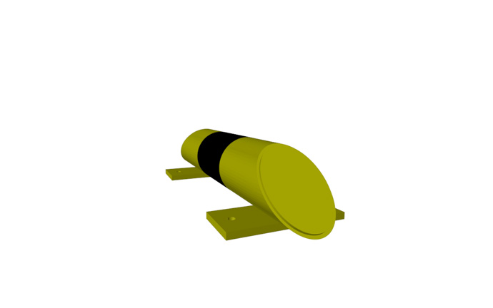 Produkt Impact barrier N 400 – compact steel bumper for warehouse use